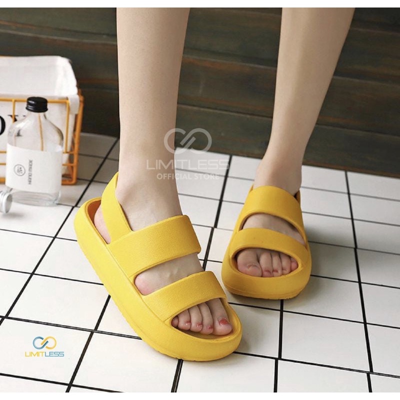 Zerolimit - Sandal Wedges Wanita Casual Sendal Lalisa Cewek Terbaru Sandal Wanita Tali Belakang Hits