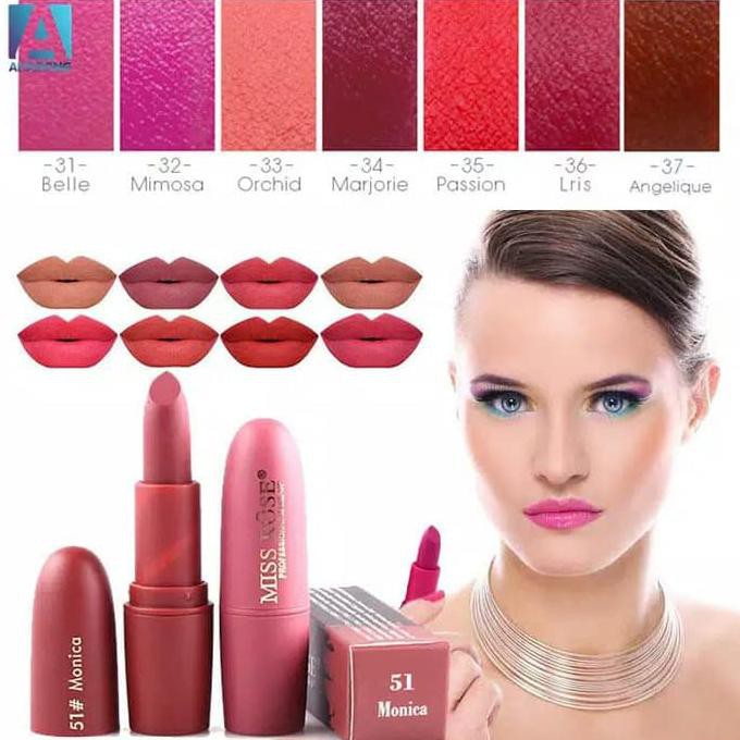 lipstick matte - lipstik miss rose - matte lipstik-tahan lama anti air