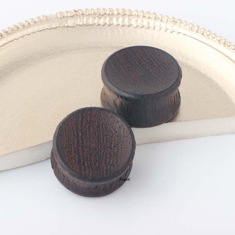 2 Piece Double Flare Natural Wood Plugs Earrings Unisex 6-22 mm