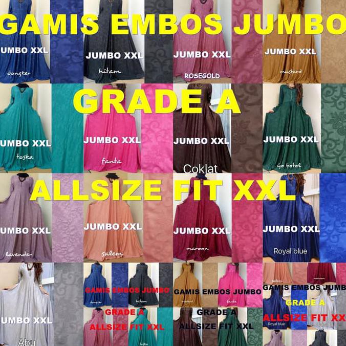 TERMURAH, GAMIS EMBOS JERSEY SUPER JUMBO XXL - HIJAU BOTOL BIG SALE