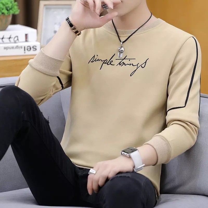 BAJU KAOS LENGAN PANJANG SIMPLE THING ATASAN COWOK PRIA FASHION KEKINIAN