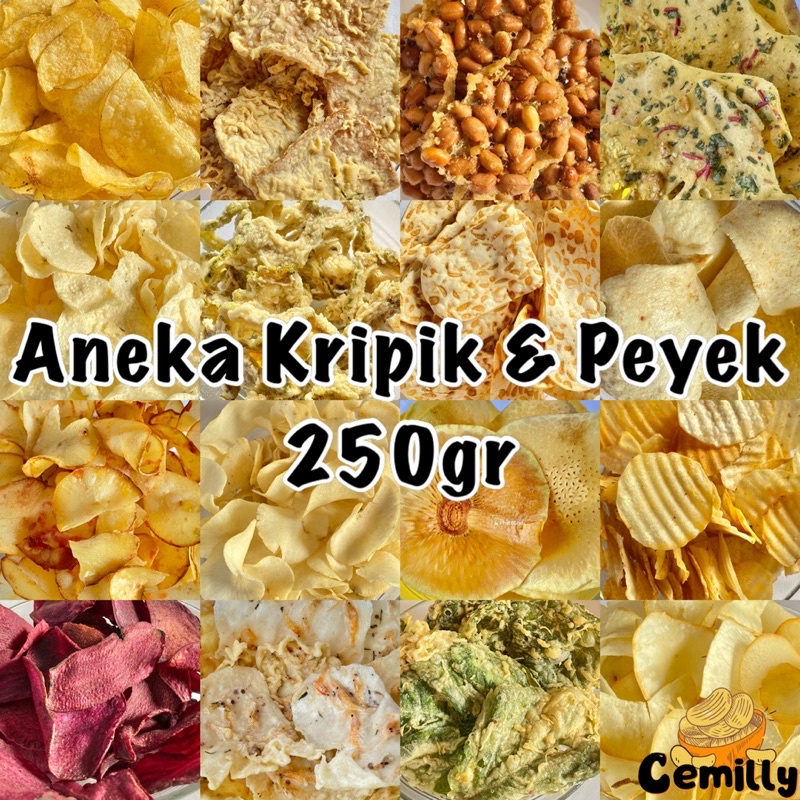 

[CEMILLY] 250gr Aneka KRIPIK dan PEYEK Cemilan Snack Kiloan