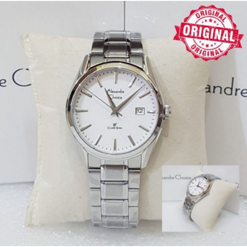 Jam Tangan Pria Alexandre Christie AC 8554/AC8554 Silver Original