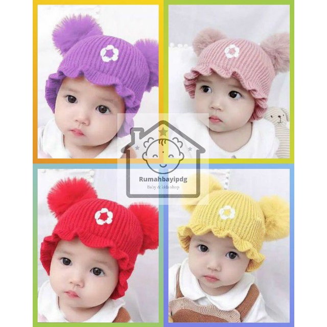 [rumahbayipdg] KUPLUK BAYI POM POM MOTIF BUNGA