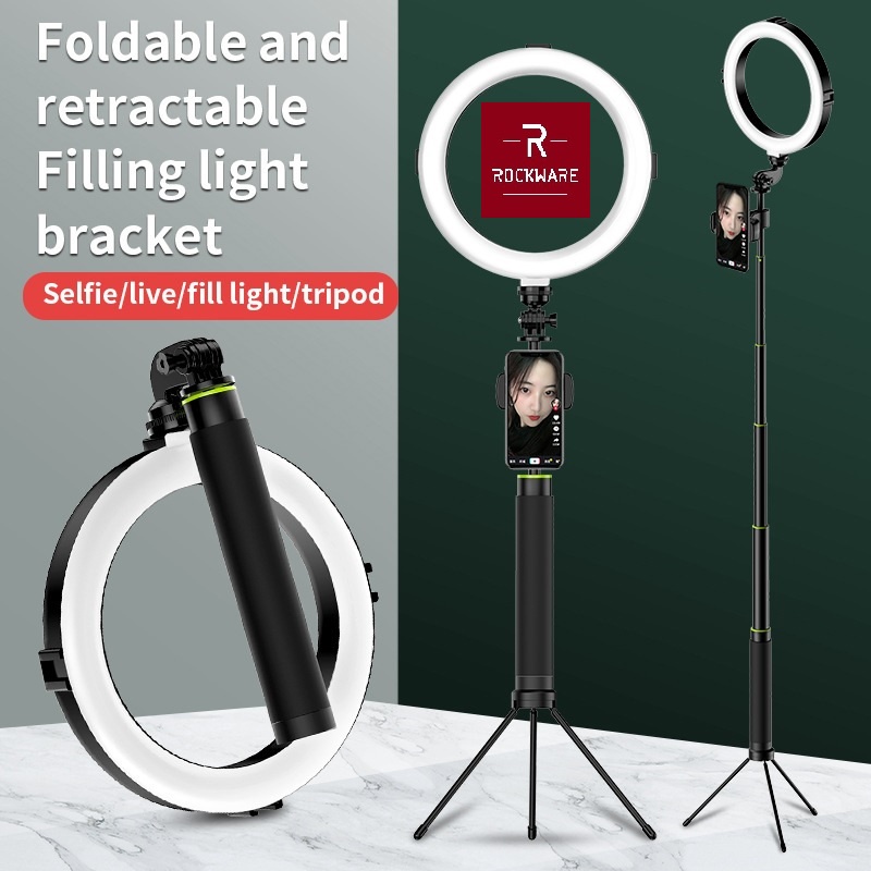 ROCKWARE B-10 - 8 inch Beauty Ring Fill Selfie Light with Tripod