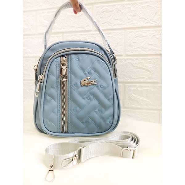[Kedai Anting] Tas 3in1 Mini Buaya 4 Ruang LC Biru Muda BISA COD Murah Tas Kerja Hangout Kekinian