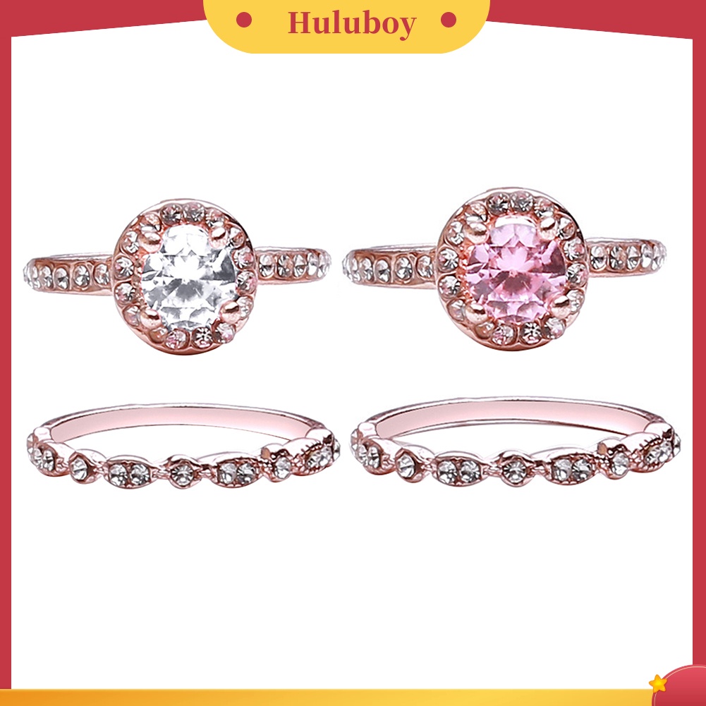 Hu Hu Hu Hu Hu Alat Bantu Pasang Kacamata♡ 2pcs Cincin Wanita Hias Zirconberlian Imitasi Untuk Lamaranpernikahanhadiah