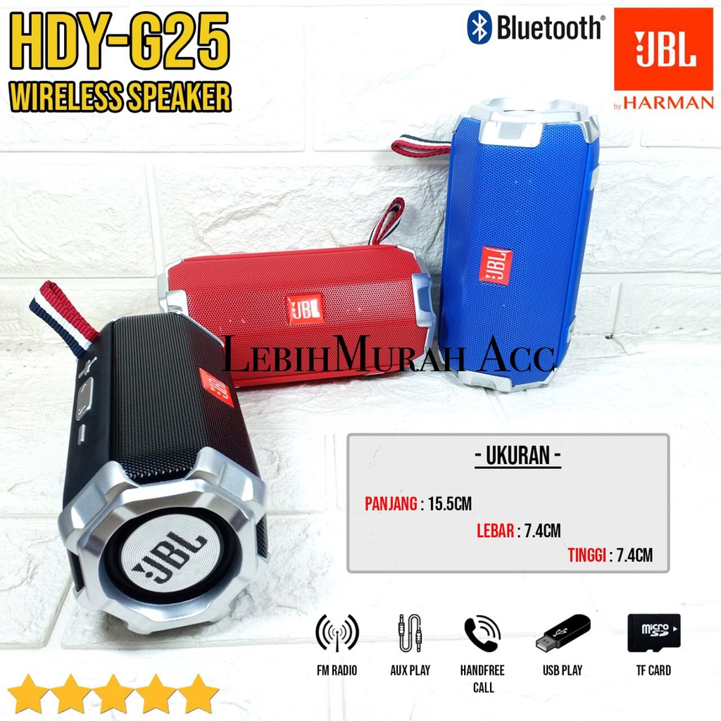 Speaker Bluetooh JBL G25 Wireless Portable Speaker Aktif HDY G25 High Bass Dual Speaker