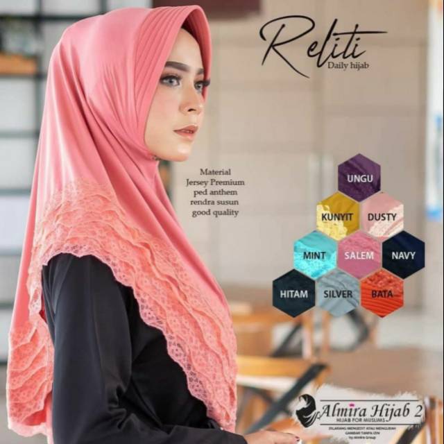 Jilbab reliti renda 5 terlaris
