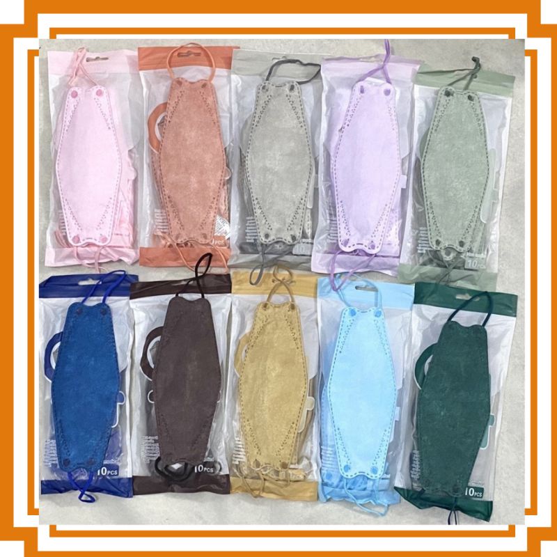 Masker Kf94 Korea Warna Warni Pastel Nude Lilac Mix Cream Hitam isi 10 Medis Mouson Careion