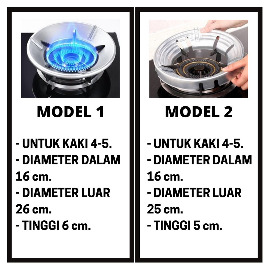 TATAKAN KOMPOR ANTI ANGIN / COVER PELINDUNG GAS ANTI ANGIN &amp; SLIP KAKI 4-5 (4802)