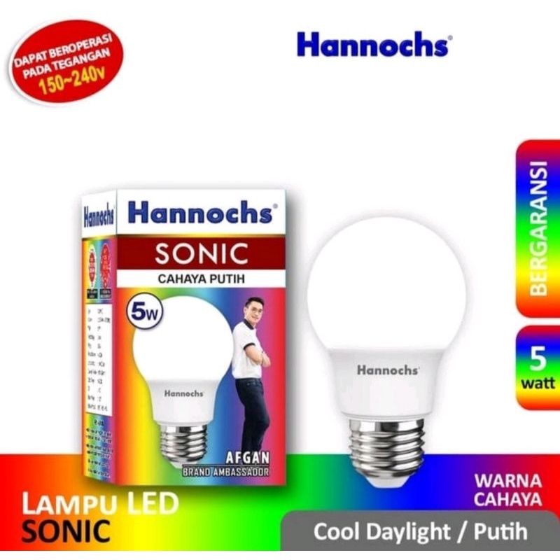 Hannochs Sonic Lampu Bohlam LED 5 Watt / Paket Murah BELI 3 GRATIS 1 ( 1 Paket 4pc )