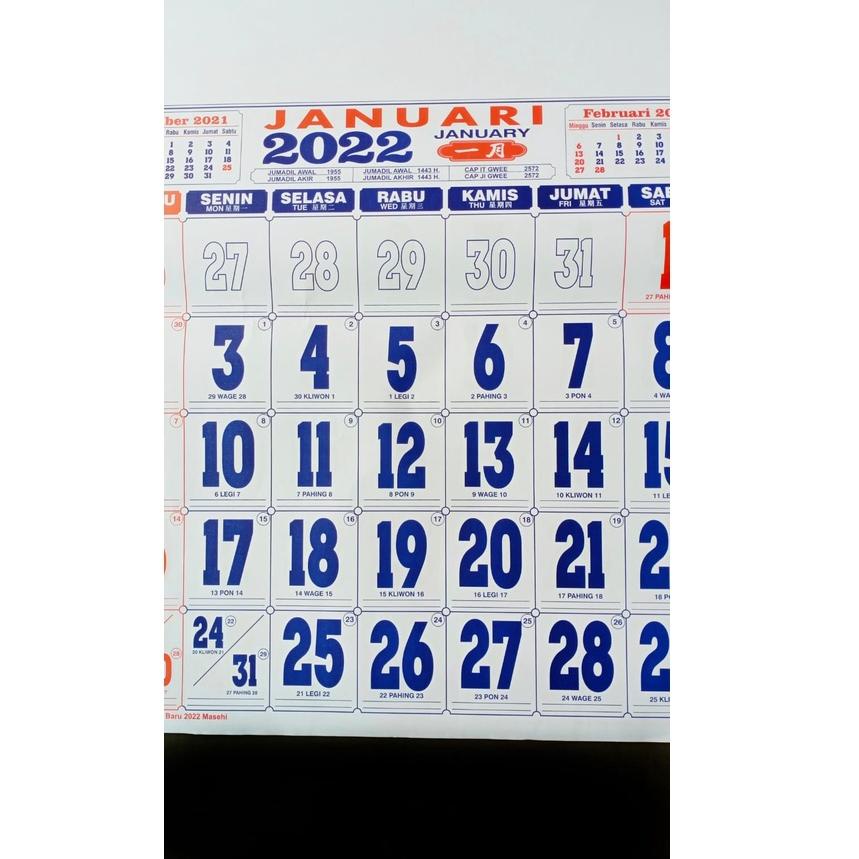 

<J-OMY} <✪} Kalender Dinding Jumbo Uk. 50x60 cm | 12 Lembar | Th.2022 | Promo TS //banyak diminati}