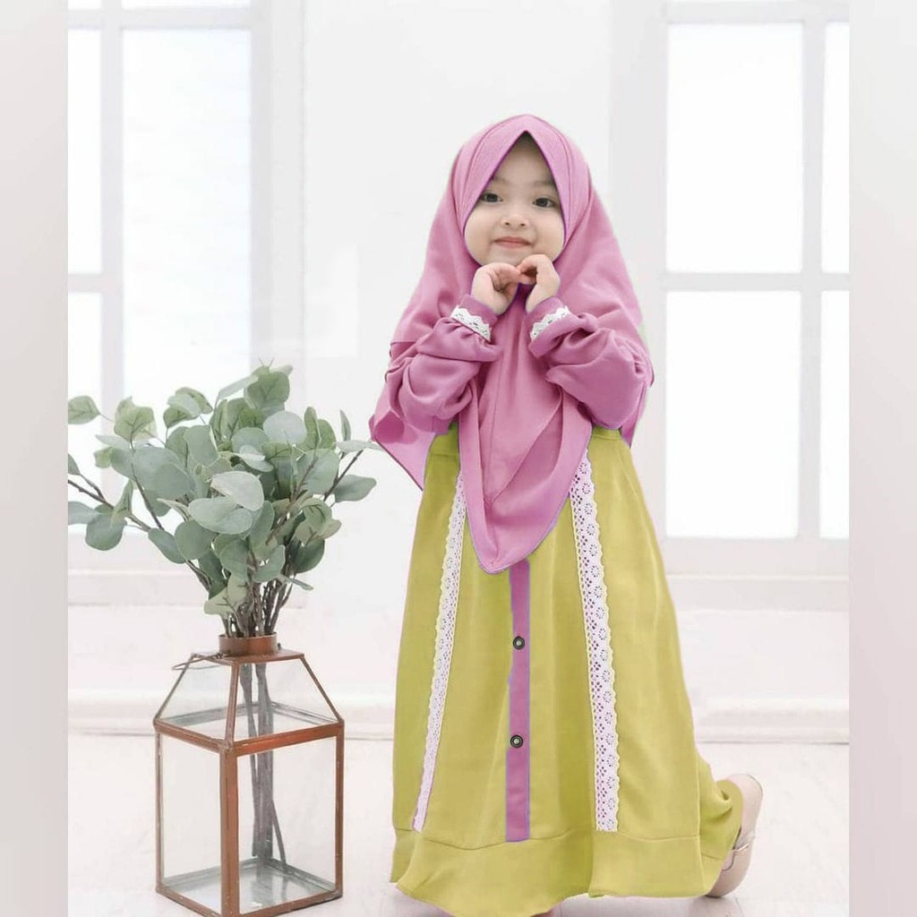 FASHION MUSLIM ANAK PEREMPUAN GAMIS ANISA SYARI KIDS DMR