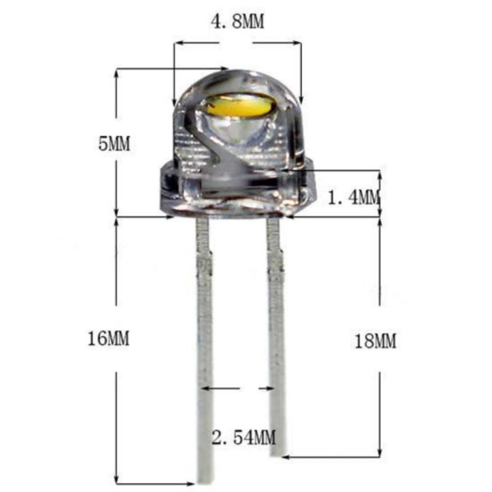 Led 4.8mm Led Starwhat Kaki Pendek