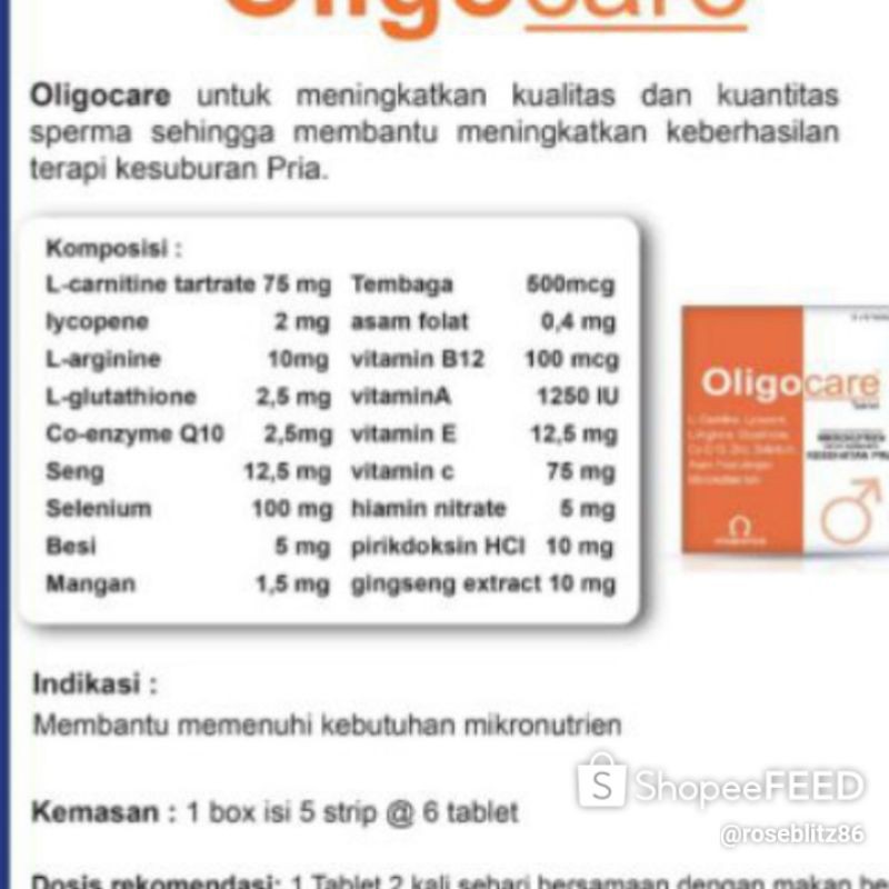 ovacare dan oligocare PAKET 30 hari (ovacare 1box + oligocare 1box)