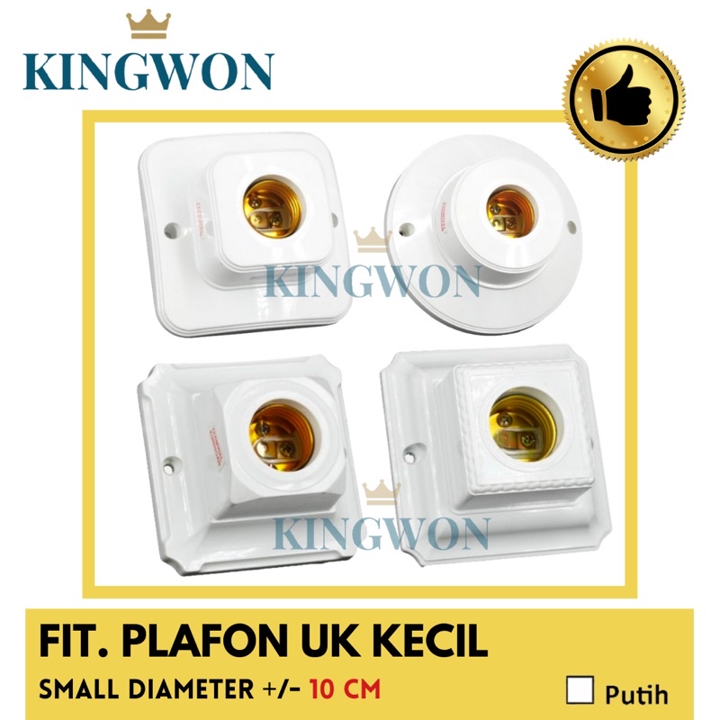 FITTING LAMPU PLAFON SEGI FITTING PLAFON PUTIH E27 DEXICON