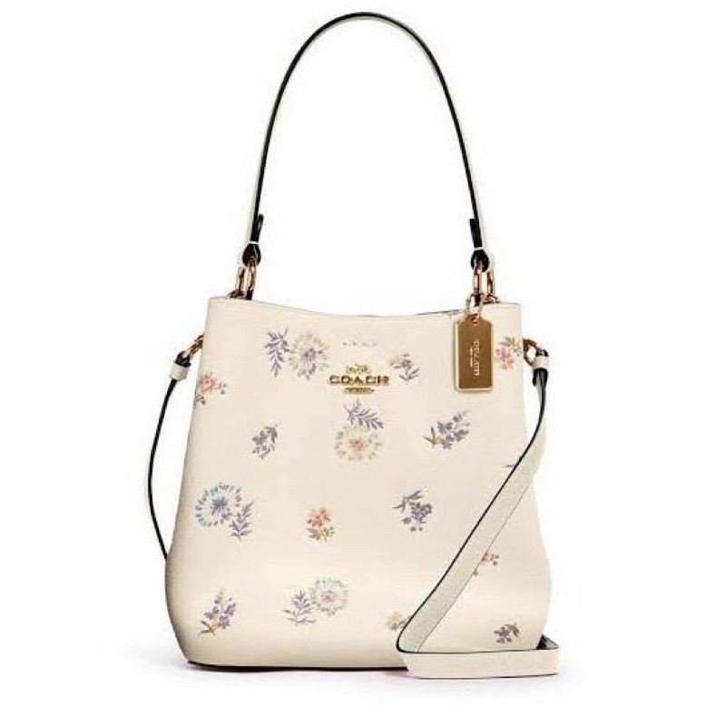 Coach Town Mini Bucket Bag in white floral