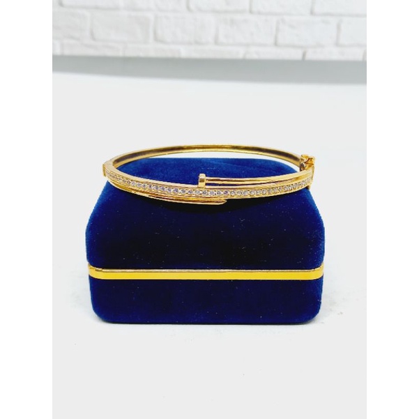 GELANG BANGLE LISTRING MP CART*R PAKU /GELANG PERAK ASLI SILVER 925 LAPIS EMAS/ GELANG FASHION WANITA TERBARU