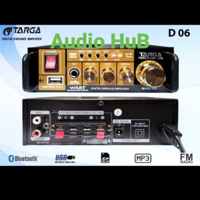 AMPLI KARAOKE TARGA TR D 06 AMPLIFIER MINI TARGA TRD06 USB BLUETOOTH