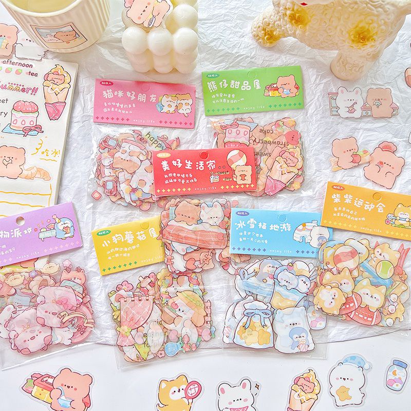 

KIANDAA SP0017 46PCS STICKER PACK BAHAN PET PVS WATERPROOF STIKER MOTIF BEAR PINGUIN LUCU KORAN STYLE STATIONERY DECO STICKER JURNAL DIARY SCRAPBOOK ATK MAKASSAR COD