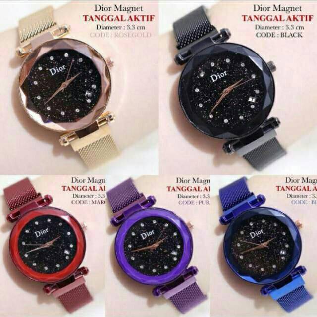 Jam Tangan Wanita (D-Tanggal )Magnet Tanggal Aktif