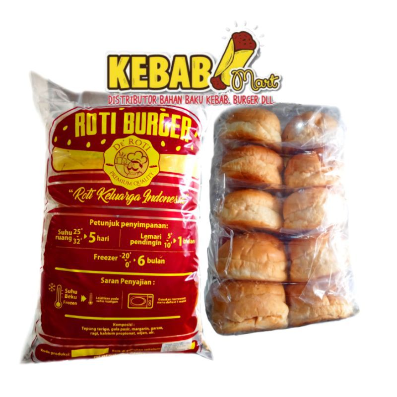 Roti burger ekonomis DE ROTI ISI 10 PCS / Roti burger / bun burger / roti burger hemat