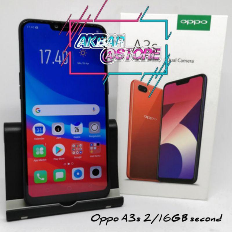 OPPO A3S BEKAS 2/16 FULLSHET MINUS PEMAKAIN WAJAR