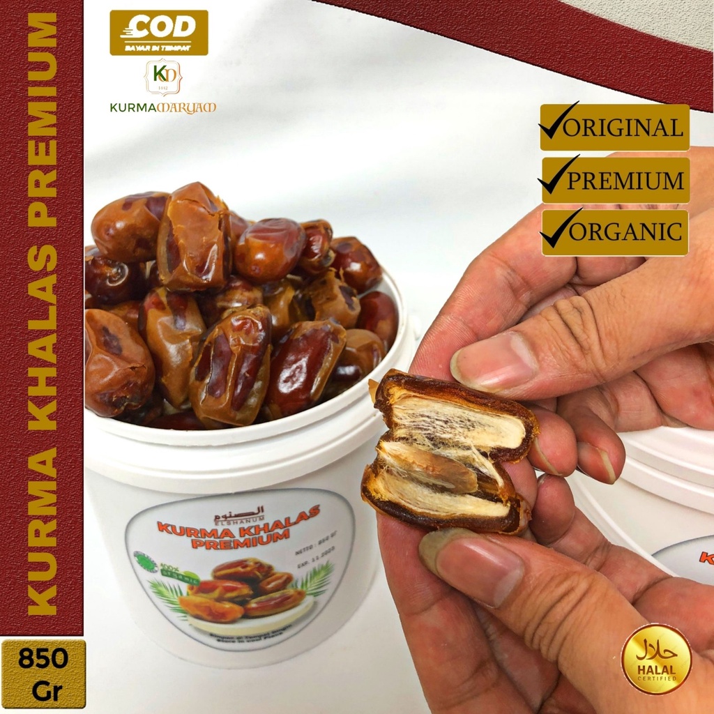 

[ KM ] Kurma Khalas 850 Gram Premium Kemasan Ember / Kurma Khalas Dates Crown / Kurma Saad Khalas / Oleh Oleh Haji Umroh