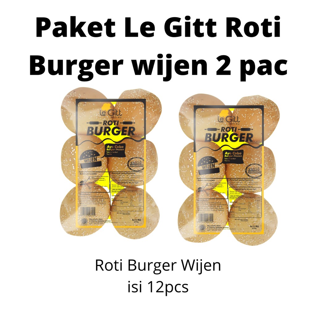 

Paket Le Gitt Roti Burger Wijen (isi 12pcs)