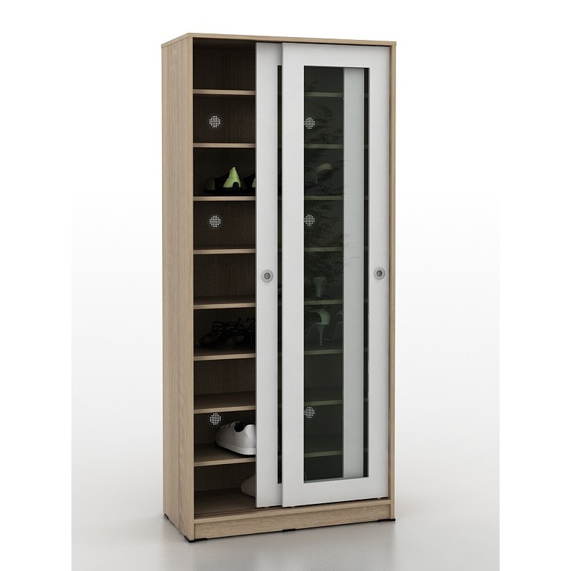 Lemari/ Rak Sepatu Tinggi Kaca Murah Meriah | Olaf