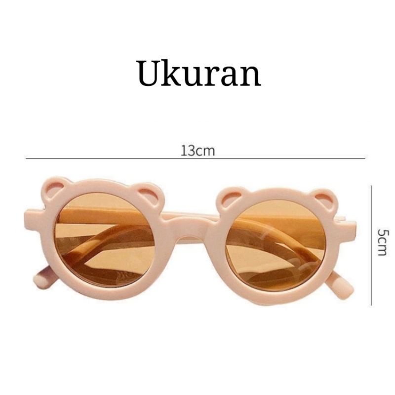 DC385 Kacamata Anak Motif Bear Sunnies Sunglasses Karakter Beruang Cotton Color-3