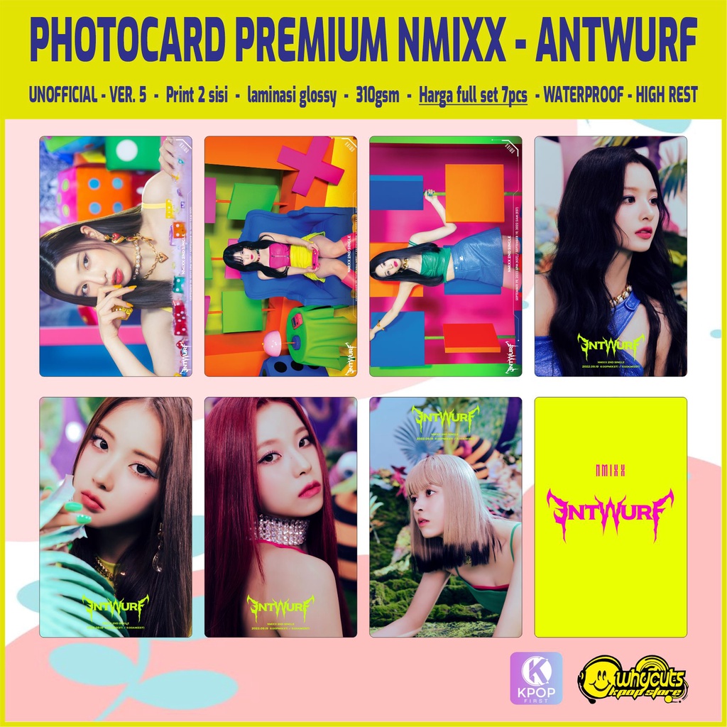 Photocard Set Premium PC Kpop NMIXX AntWulf / print 2 sisi glossy / anti air / isi 7 pcs