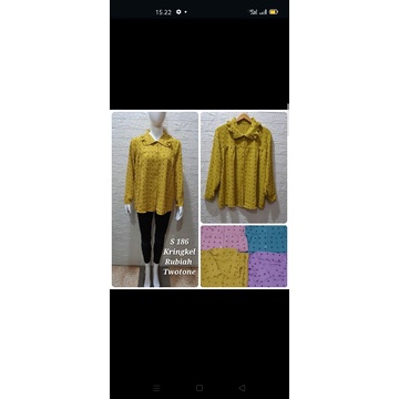 Atasan crinkle twotone by sidney