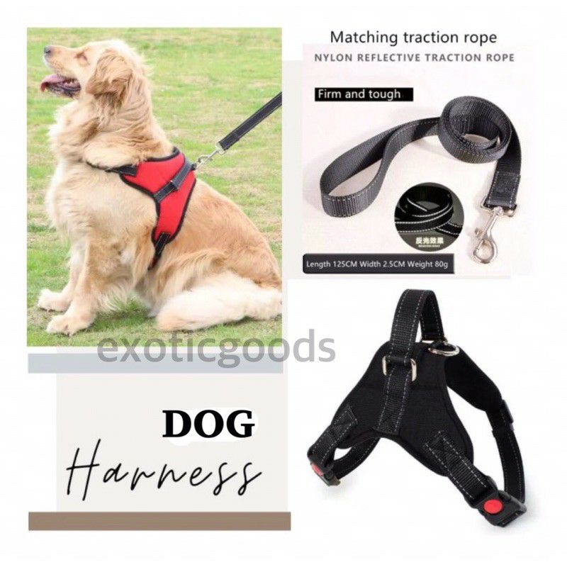 EXOTICGOODS HARNESS ROMPI ANJING HARNESS ROMPI HEWAN BREATHABLE DOG HARNESS TALI ANJING