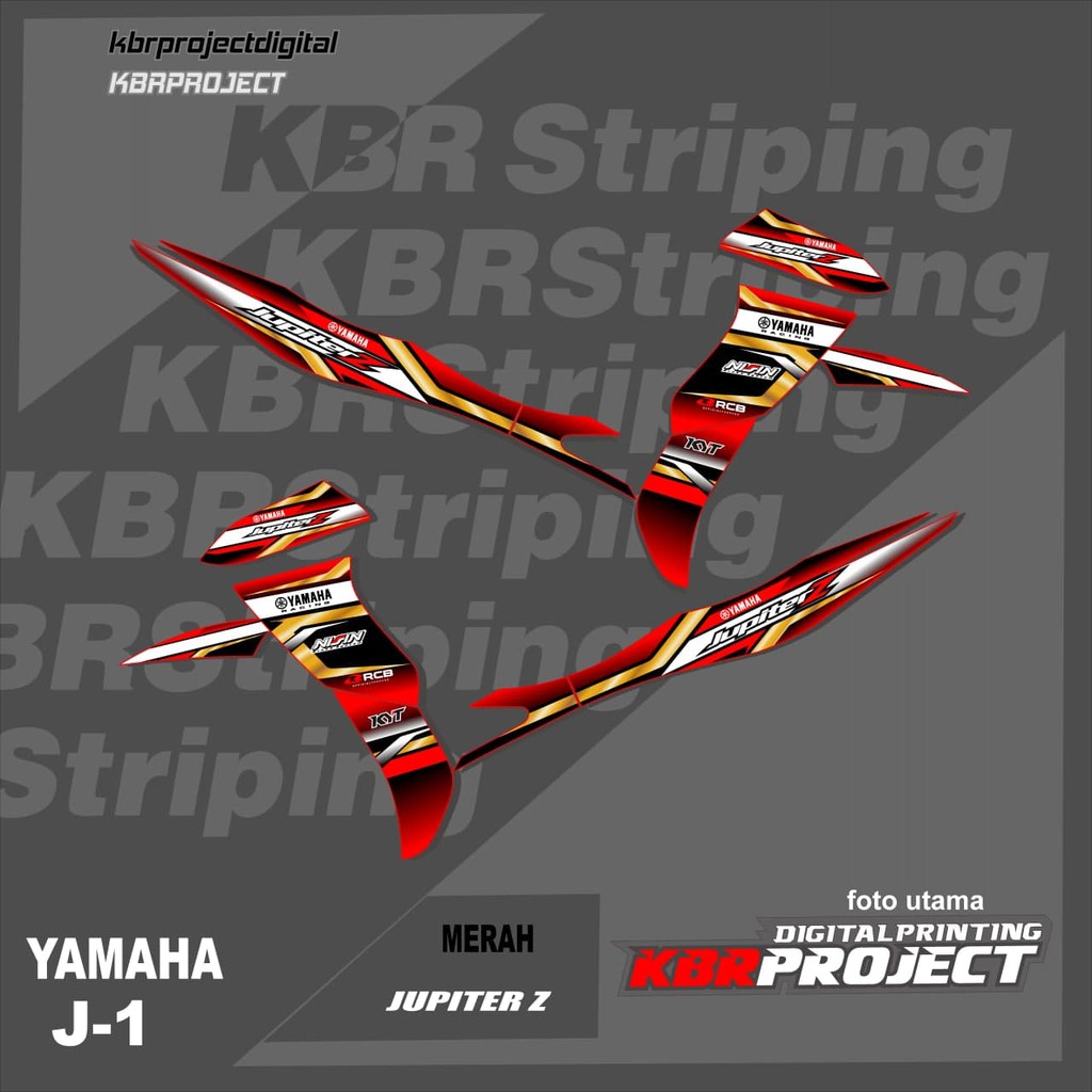 (cod) stiker motor - striping jupiter z - motor yamaha - motor – jupiter z - Racing J-1
