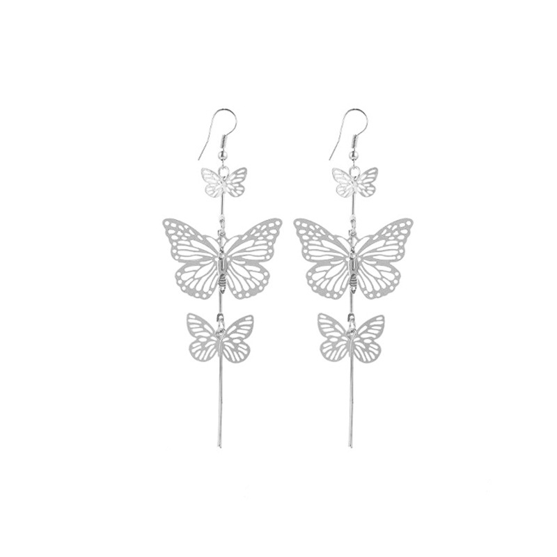 Anting Wanita Kupu-kupu Gold &amp; Silver Women Earrings Butterfly