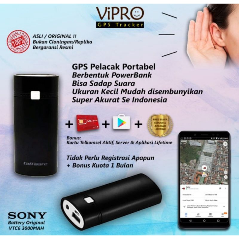 GPS Power bank portable pelacak suami istri tas mobil anak dll dengan sadap