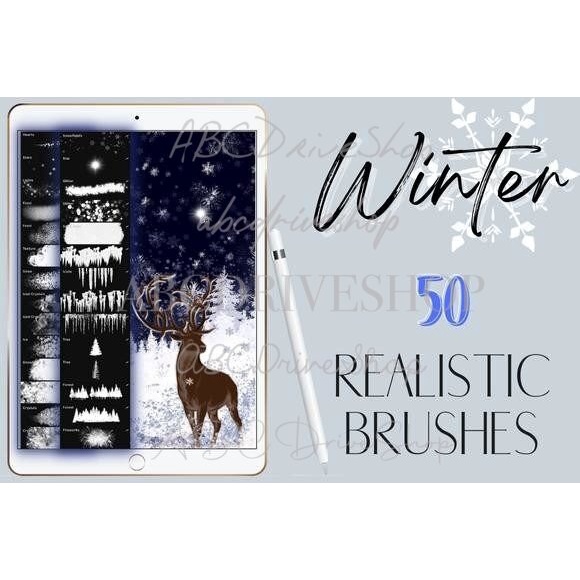 Procreate Brush - Winter Realistic Forest Brush