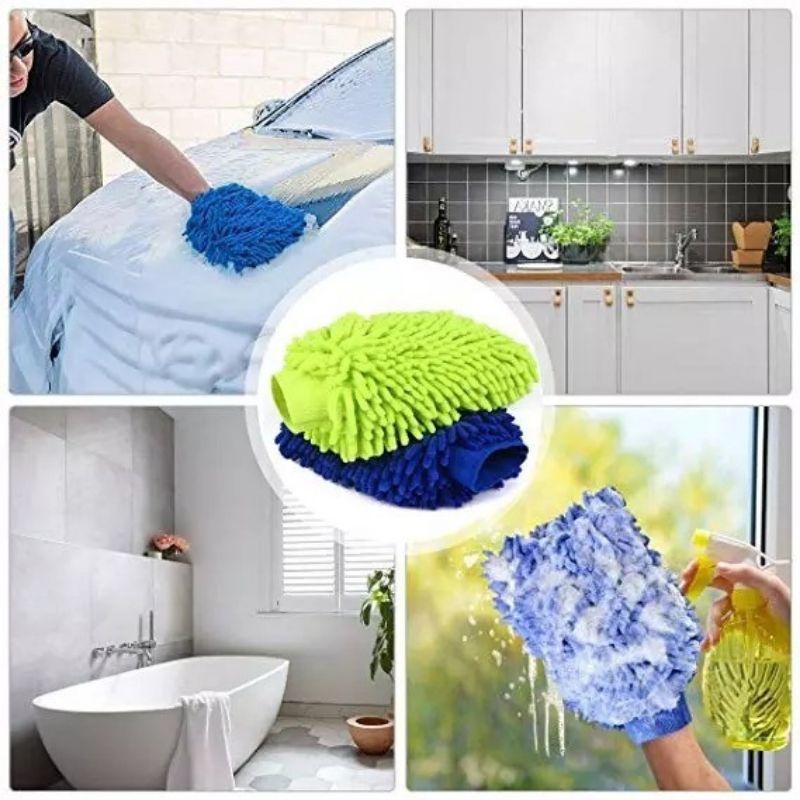 Sarung Tangan Microfiber Cendol Kain Lap Pembersih 2 Sisi Lap Cuci Motor Mobil Kain Bersih Bersih Dapur Serbaguna