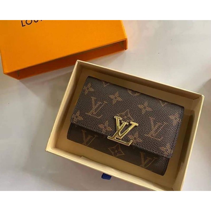 NEW ITEM dompet lv capucines lipat behel free box / dompet kartu / dompet uang