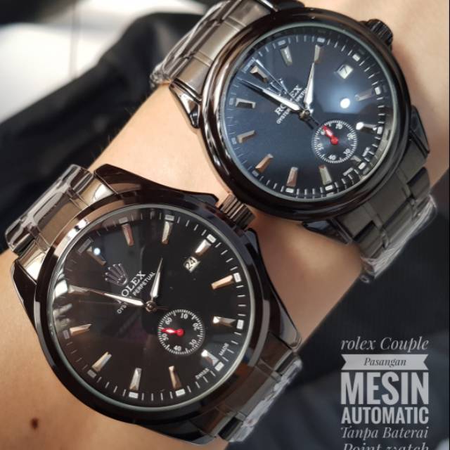 Jam Tangan Couple Rolex AUTOMATIC RANTAI Detik Aktif