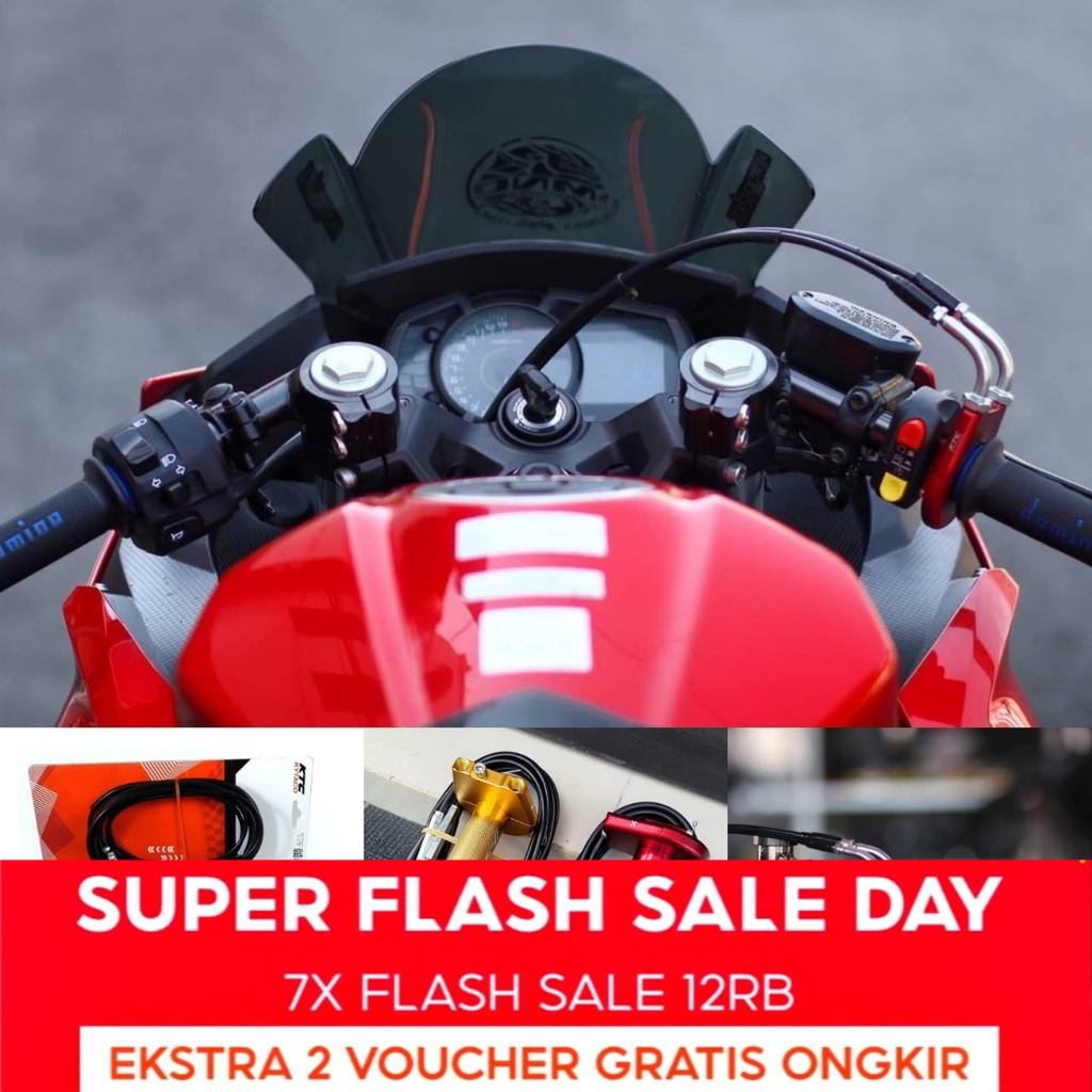 GAS SPONTAN KTC ACTIVE 2 kabel black Gbm lexi nouvo ninja rr satria fi sonic mxking supra vixion ban