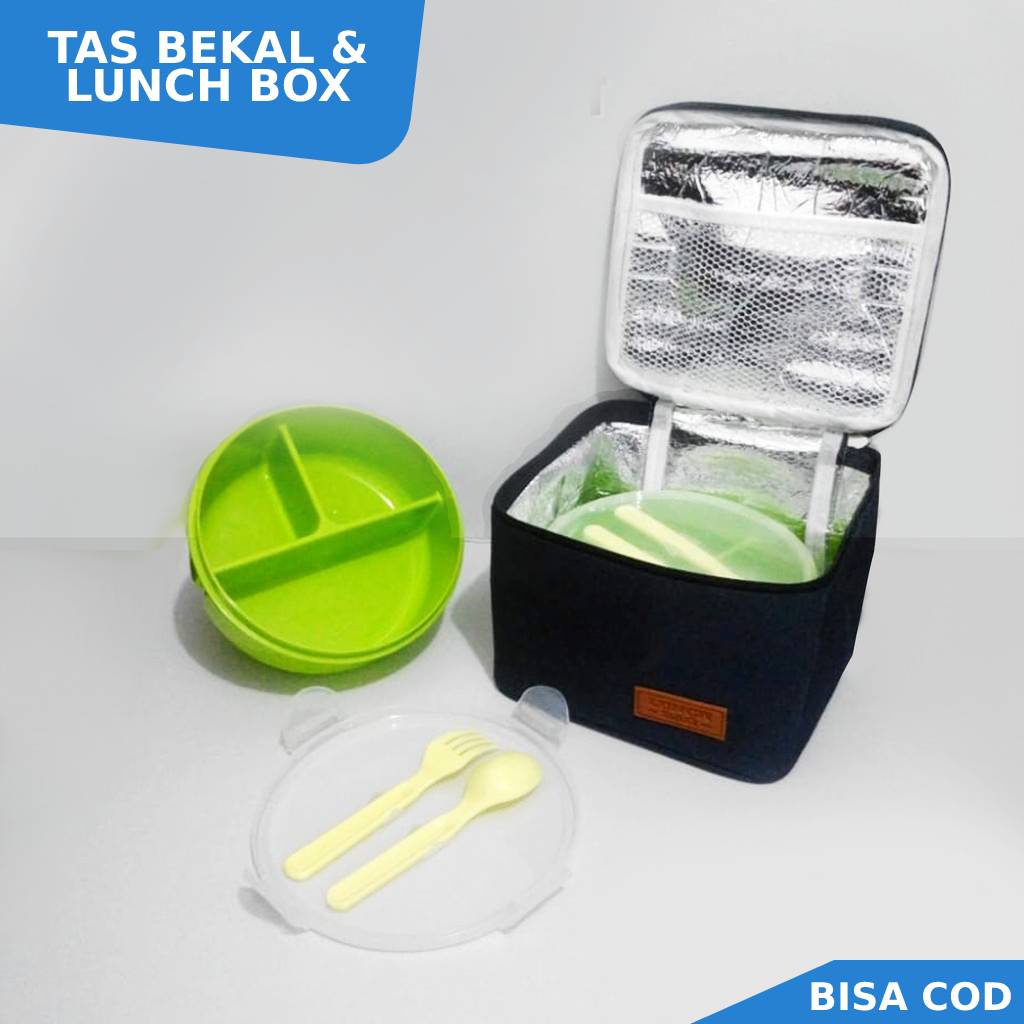 Set Tas Wadah Bekal Makanan Lunch Bag Bontot 1 Set Tas Bekal Lengkap Dewasa Murah
