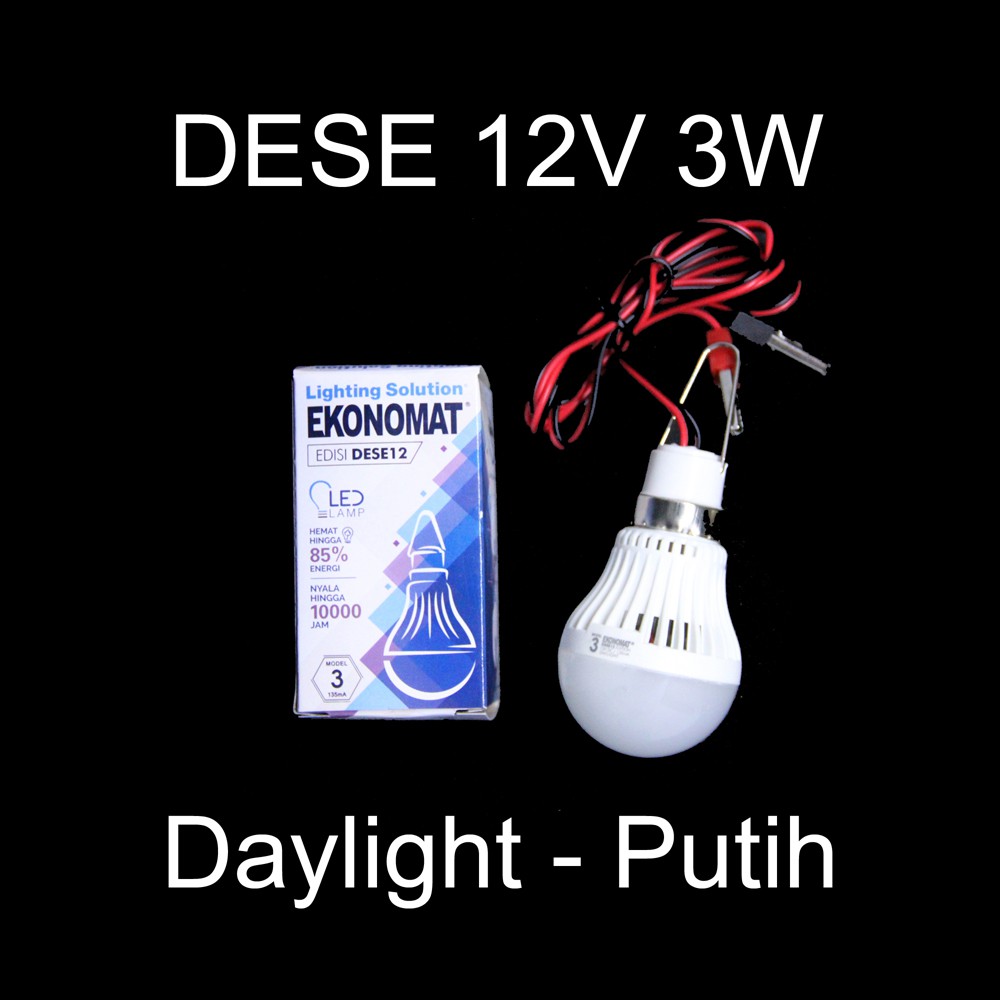 Lampu LED DC 12 Volt 12V 12Volt Ekonomat DESE 3 Watt 3W 3Watt Aki Accu