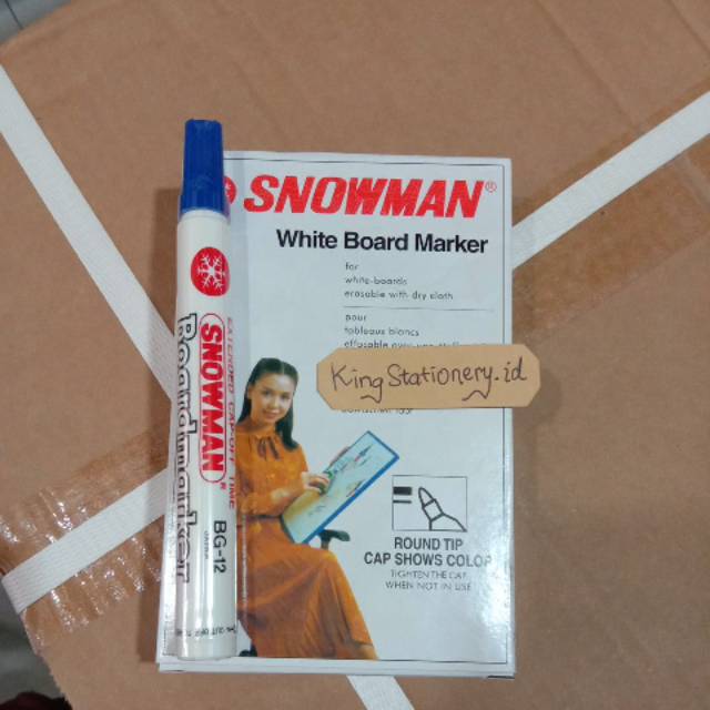 

[PCS] Spidol boardmarker snowman warna biru (tinta bisa dihapus)