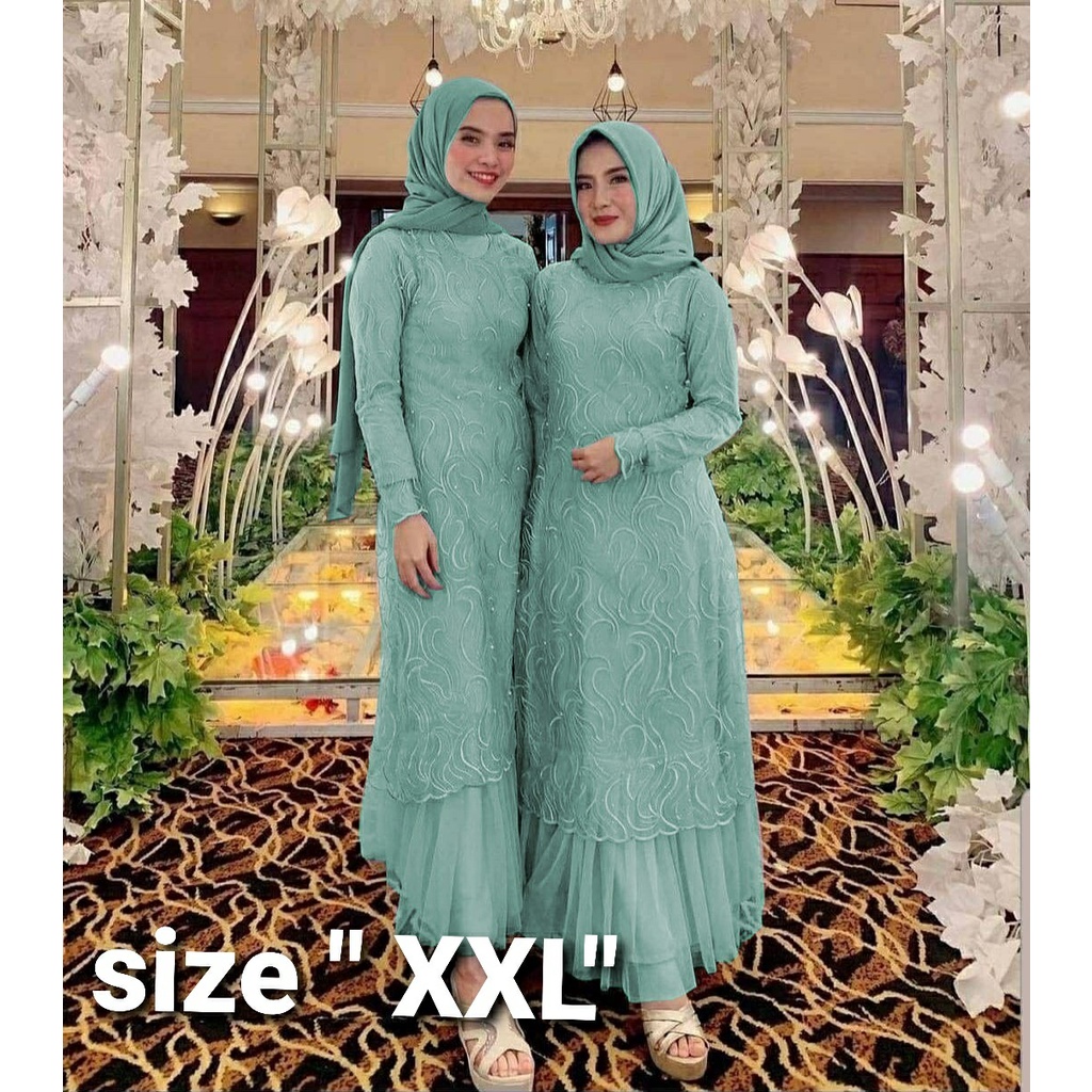 MX GERALDINE JUMBO XXL Busana muslim wanita Baju Dress muslimah modis