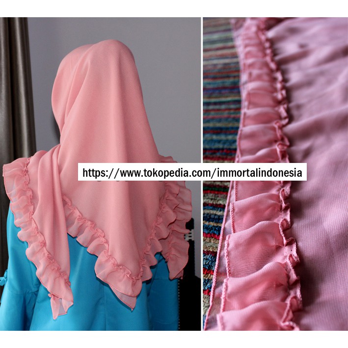 Hijab / Jilbab Segi Empat Gelombang