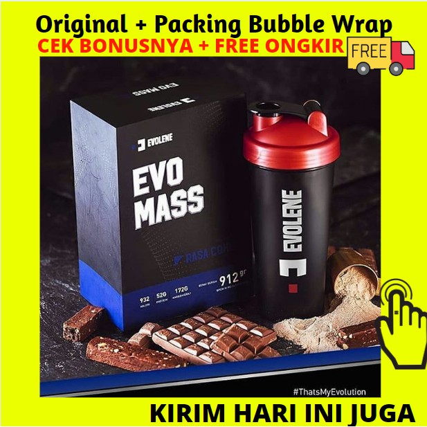 Evo Mass 912 Gram gr (2lbs) BPOM HALAL EVOMASS GAINER EVOLENE SUSU PROTEIN EVOMAS COKLAT HAZELNUT MAS MUSCLE OTOT EVOLEN EVOLINE EVOLIN PENAMBAH BERAT BADAN SERIES GAIN SUPLEMEN VANILA ICE CREAM VANILLA 912gram 912gr supplement