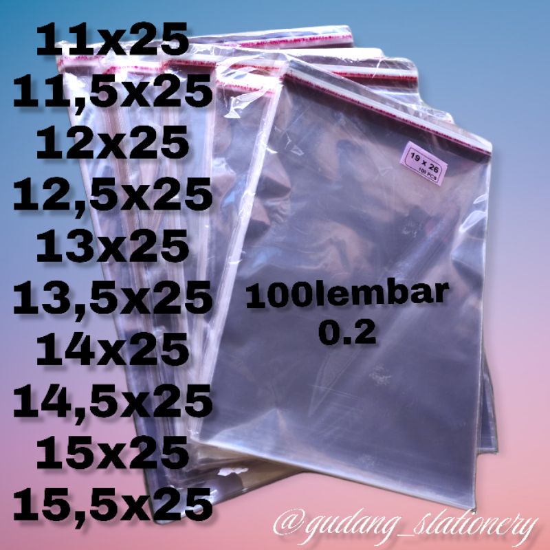 

PLASTIK OPP LEM UNTUK UNDANGAN DAN AKSESORIS PANJANG 25 (18MICRON)